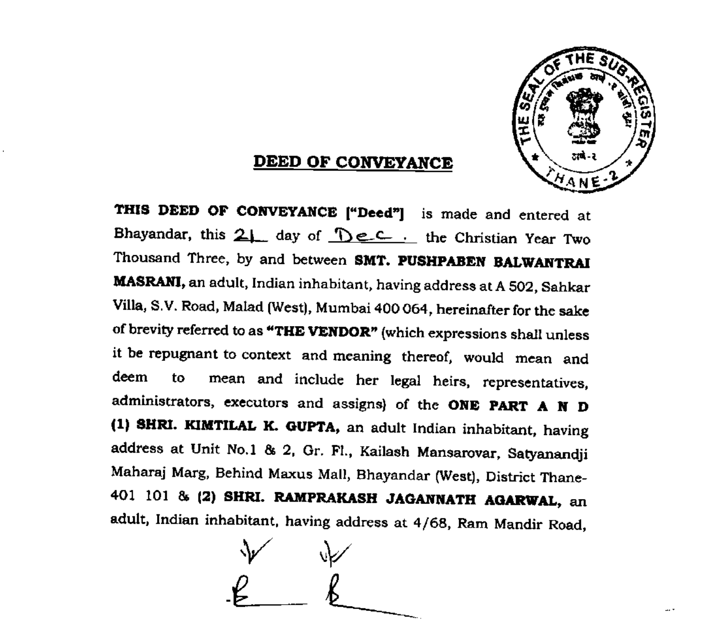 Deed Documents Sample